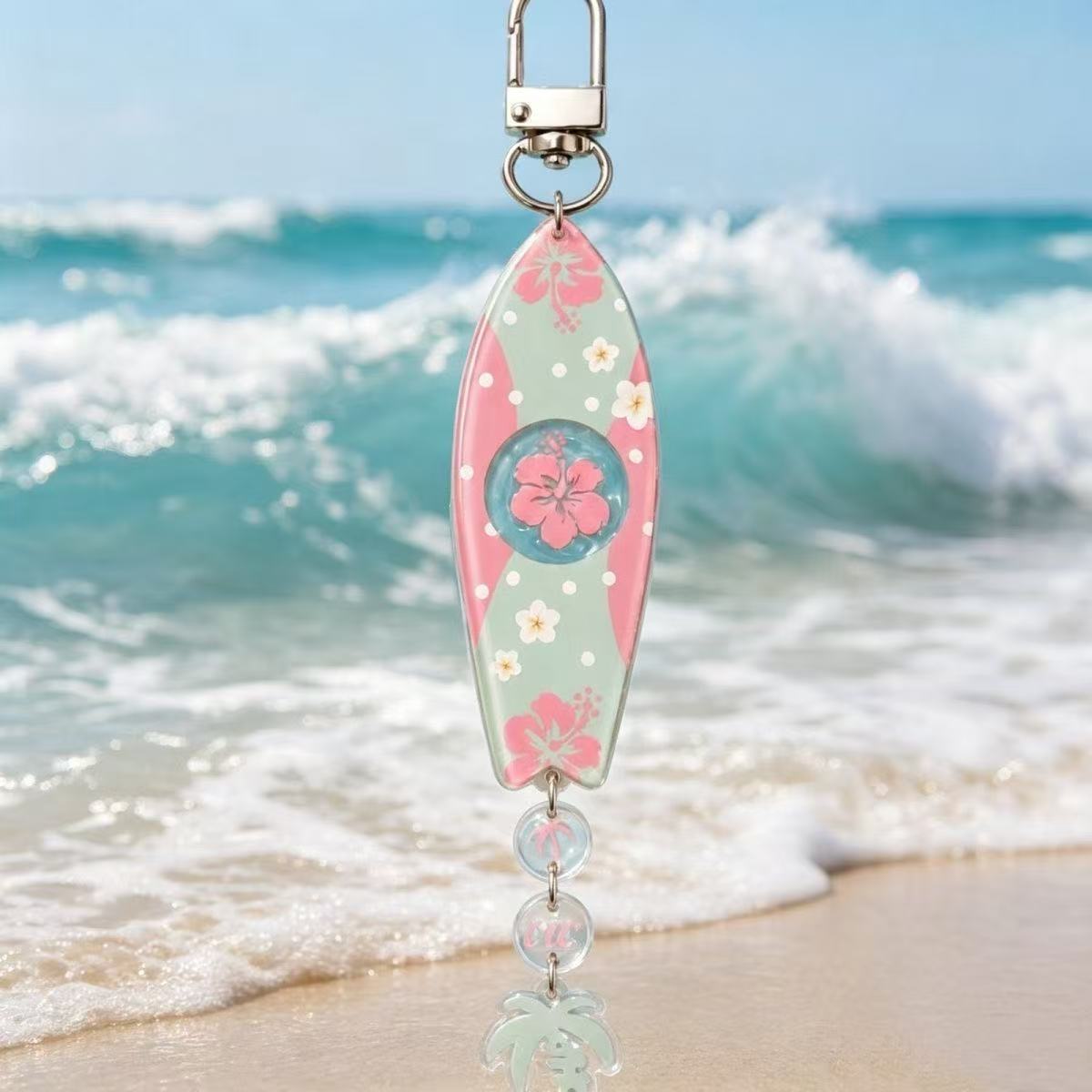 INS Hawaiianisches Surfbrett-f – Anime Merchandise Keychain Bewertung und Preis